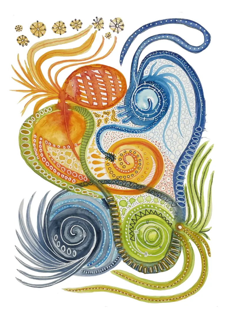 Ein Detail aus Christinas Aquarell Farbentanz.